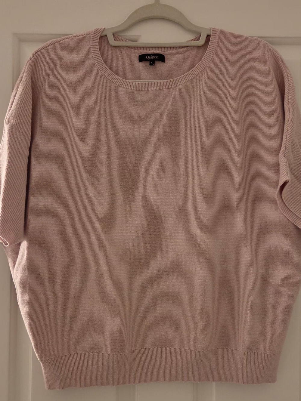 Quince Womens Large Cotton Cashmere Dolman Sweater Pink